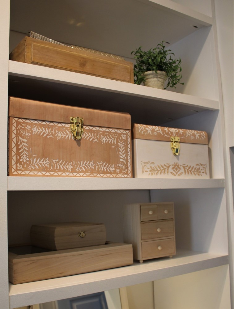 Decorative Boxes Above The Closet Dresser