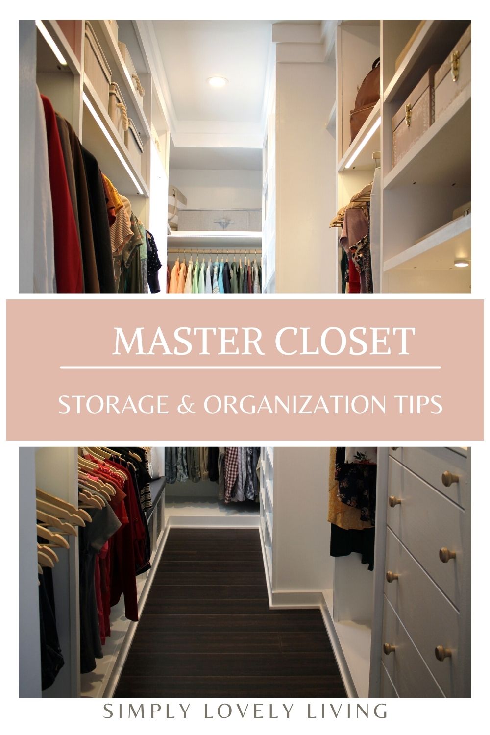 Master Closet Storage & Organization Pinterest Pin Image