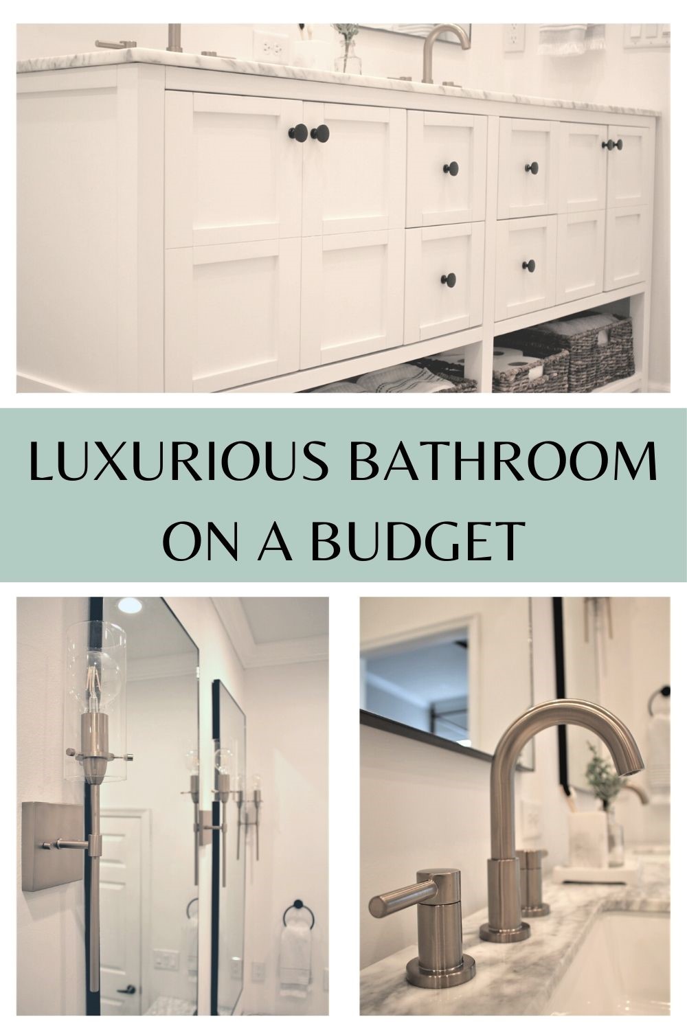 How to Crate a Luxurious Master Bathroom on a Budget Pinterest Pin