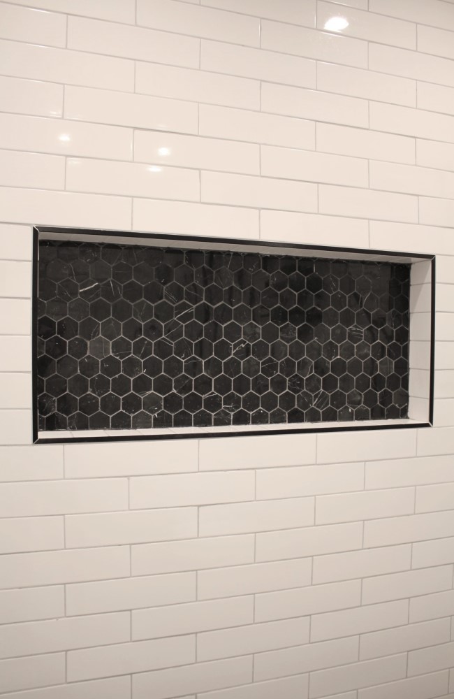 Long White Subway Shower Tile