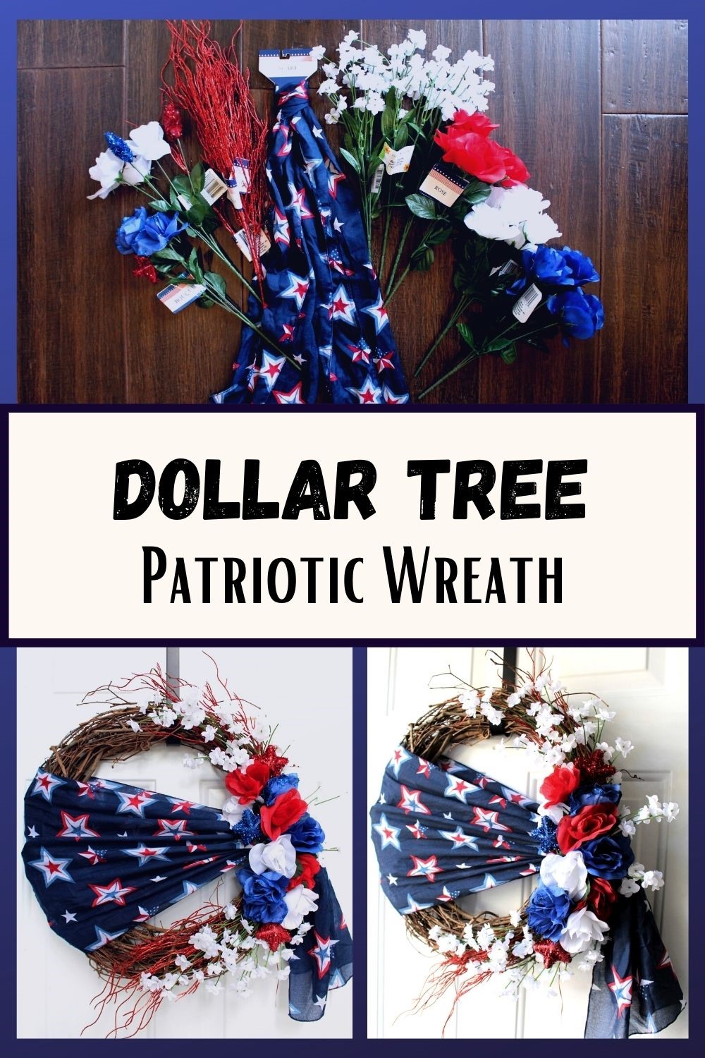 Dollar Tree Patriotic Wreath Pinterest Pin