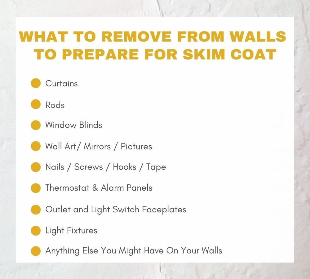 What to remove from walls to prepare for skim coat