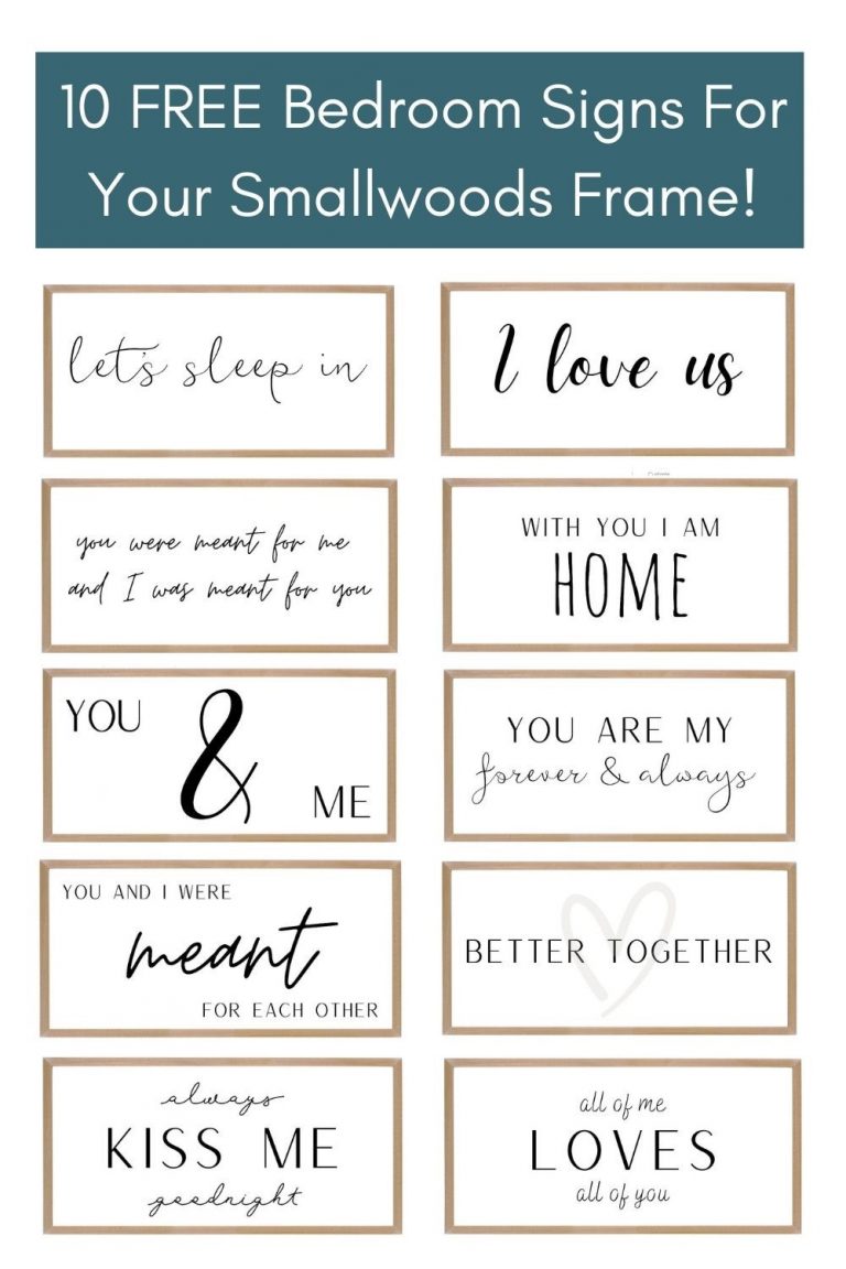 10 Free Bedroom Sign Downloads - Perfect For A Smallwoods Custom Frame ...