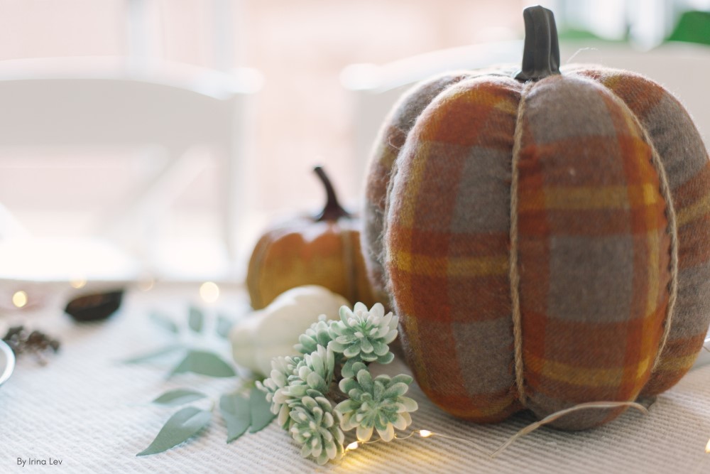 Plaid Pumpkin Fall Home Decor