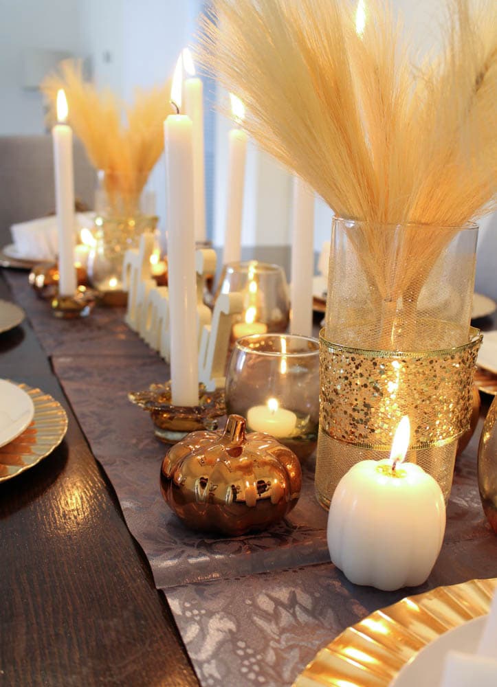 Full Thanksgiving Glam Tablescape