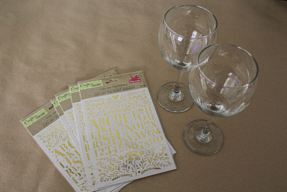 Dollar Tree Christmas Wine Glass Craft Supplies