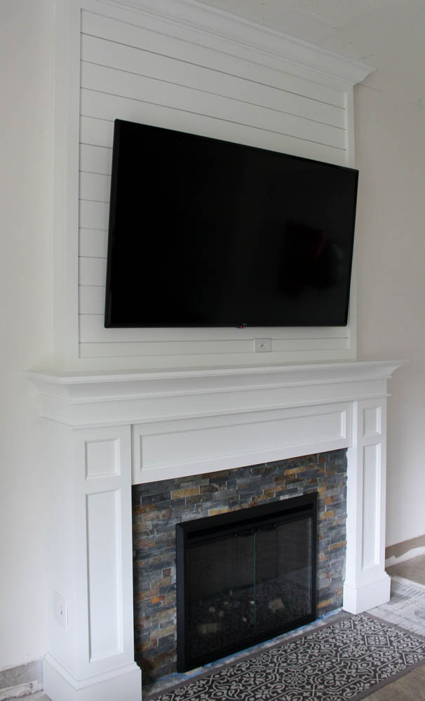 DIY Faux Fireplace Built In Side View