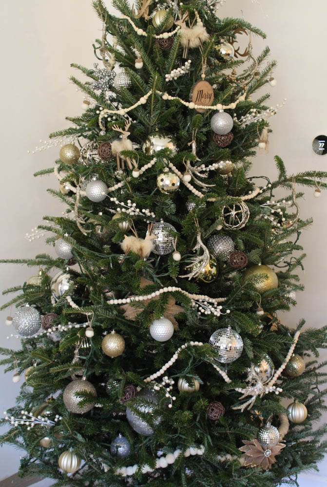 Fully Decorated Real Christmas Tree