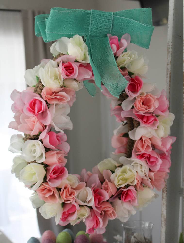 DIY Dollar Tree Floral Egg Wreath