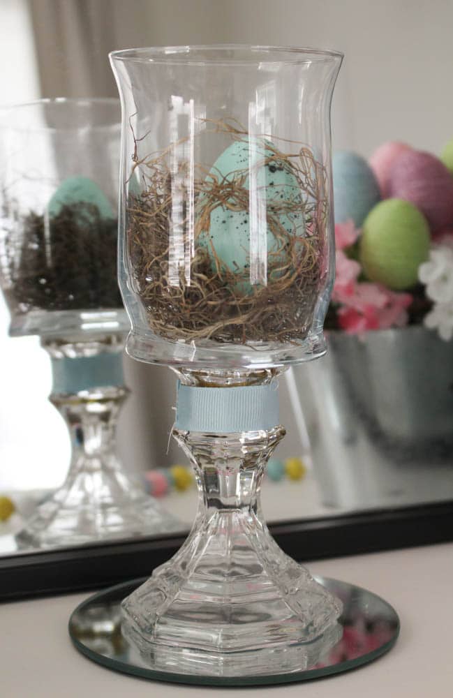 DIY Dollar Tree Glass Pedestal Egg Holder Craft