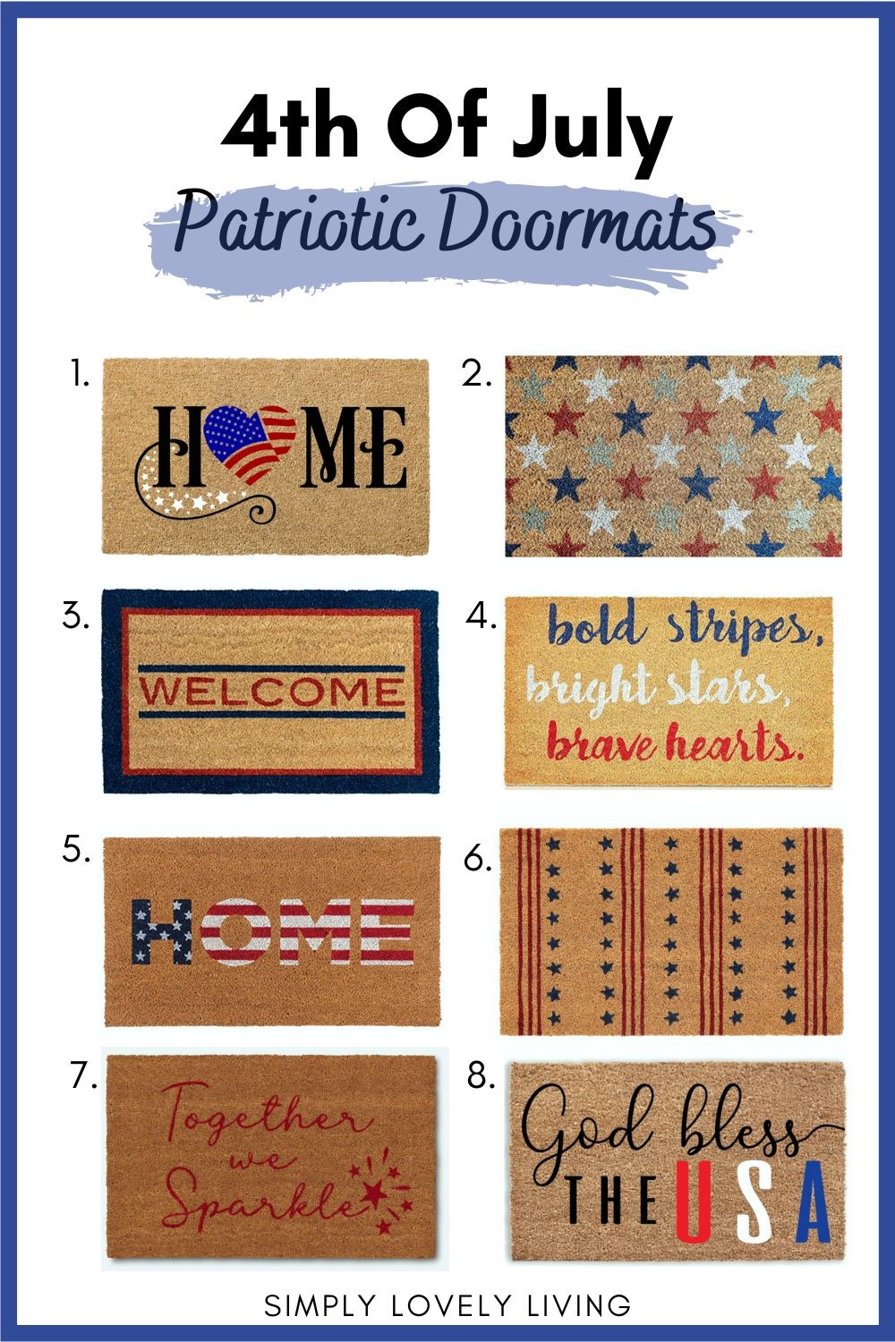 4th Of July Patriotic Doormats