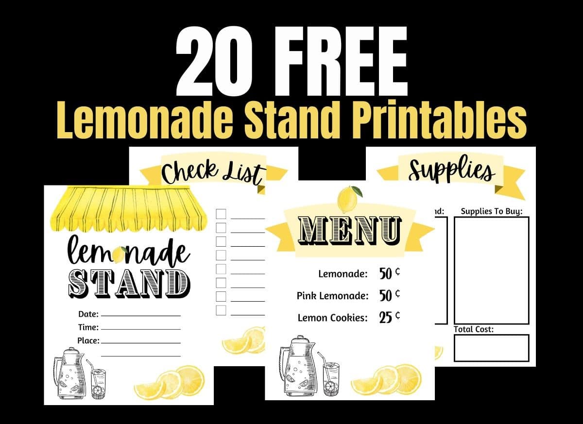 20 FREE Lemonade Stand Printables Perfect For Kids Who Want To Help