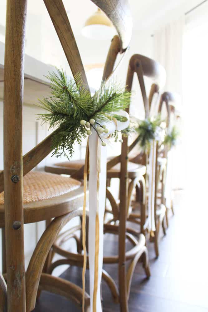 DIY Counter Stool Christmas Swags