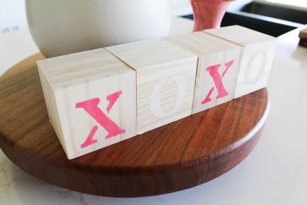 DIY Dollar Tree XOXO Blocks