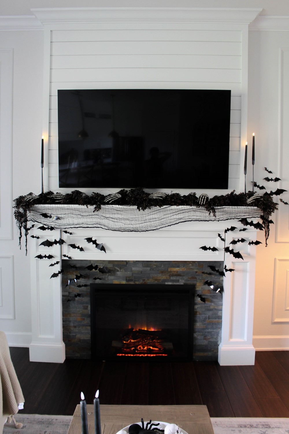 Elegant Halloween Mantel Decor