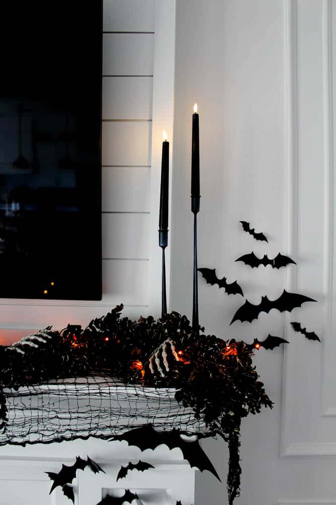 LED Black Taper Candles in Cast Iron Holders