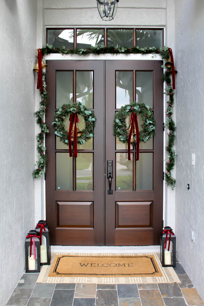 Traditional Christmas Front Door Decor